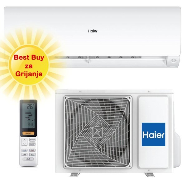 HAIER KLIMA UREĐAJ 2,6kW AS25S2SF1FA-WH/1U25MEHFRA-1- Flexis Plus, za prostor do 30m2, A+++ energetska klasa