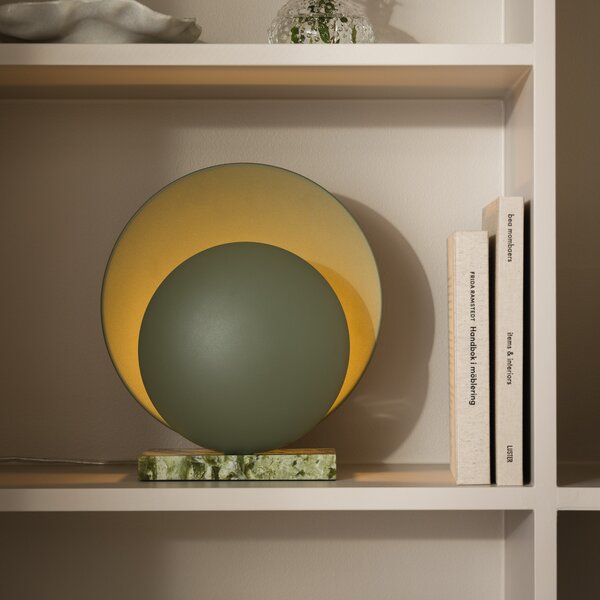 Globen Lighting ORBIT stolna lampa, zelena, mramor, visina 32 cm, Zelena, Dnevni boravak/blagovaonica, Kamen