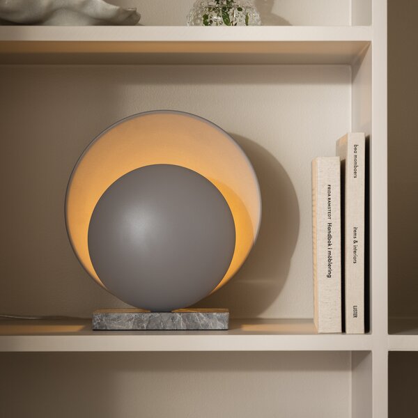 Globen Lighting ORBIT stolna lampa, siva, mramor, visina 32 cm, Sivo, Dnevni boravak/blagovaonica, Kamen