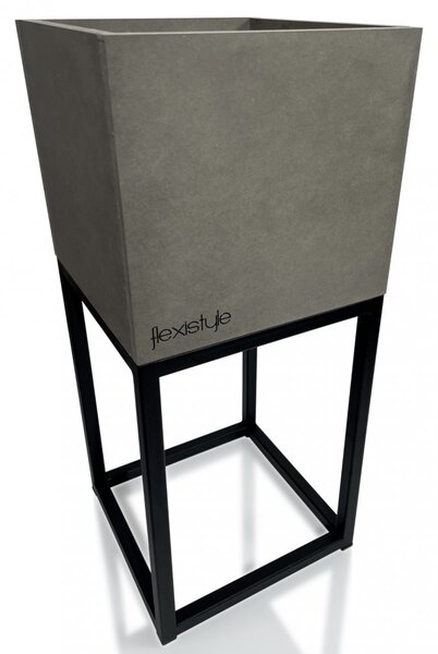 Elegantna siva metalna žardinjera LOFT FIORINO 22X22X50 cm