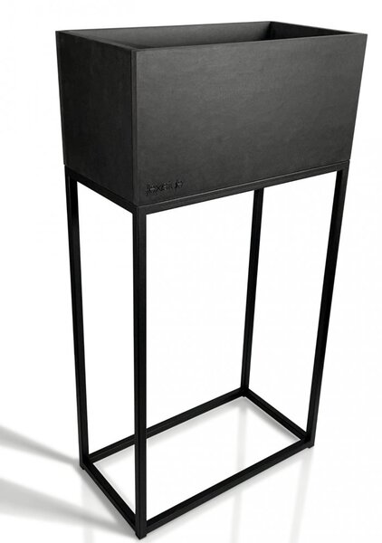 Crna visoka metalna žardinjera LOFT FIORINO 42X22X80 cm
