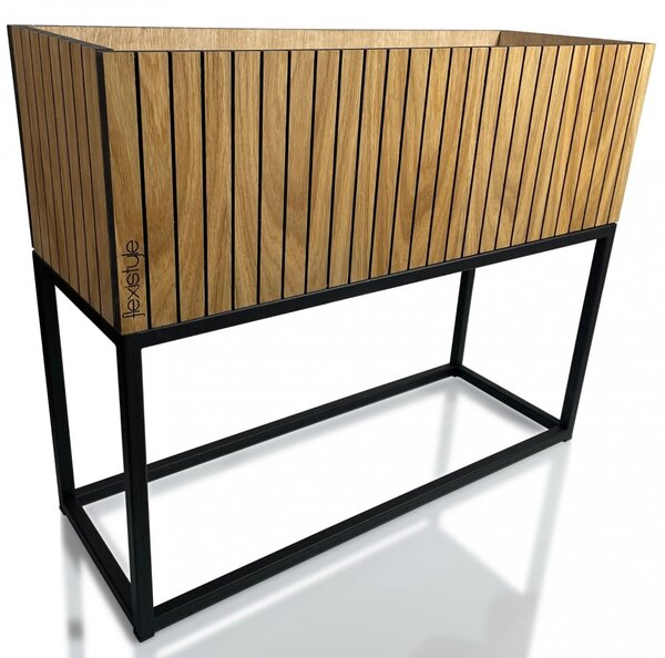 Žardinjera od prirodnog hrastovog furnira LOFT FIORINO 62X22X50 cm