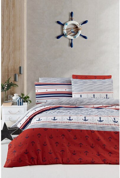 Pamučna posteljina za krevet za jednu osobu 140x200 cm Anchore – Mijolnir