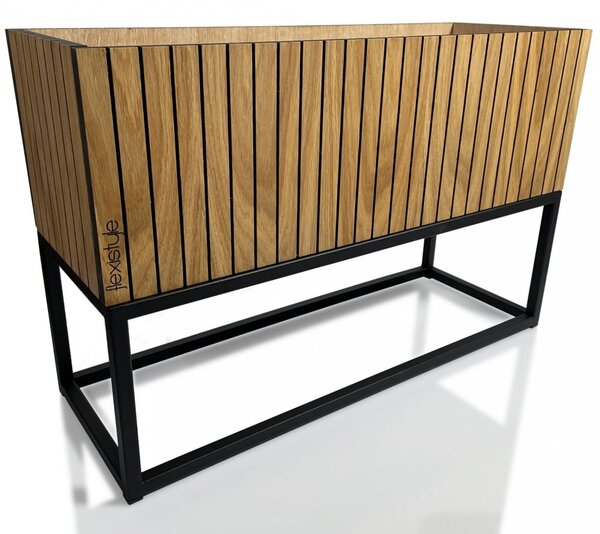 Elegantna žardinjera od prirodnog hrastovog furnira LOFT FIORINO 62X22X40 cm