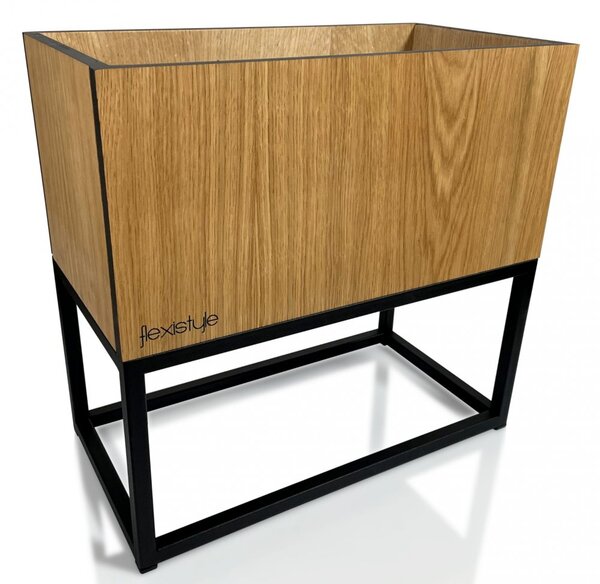 Luksuzna žardinjera od glatke prirodne hrastovine LOFT FIORINO 42X22X40 cm