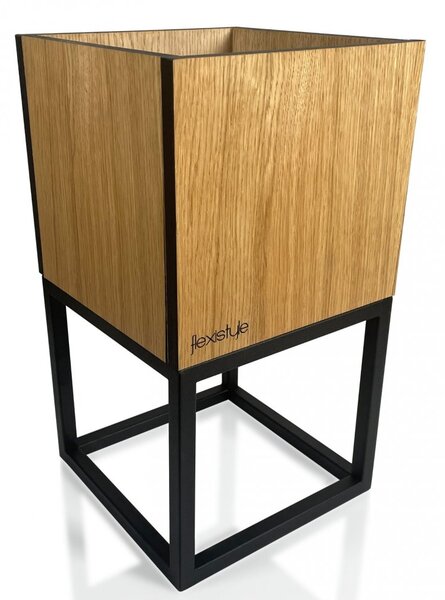 Luksuzna žardinjera od prirodnog hrasta LOFT FIORINO 22X22X40 cm