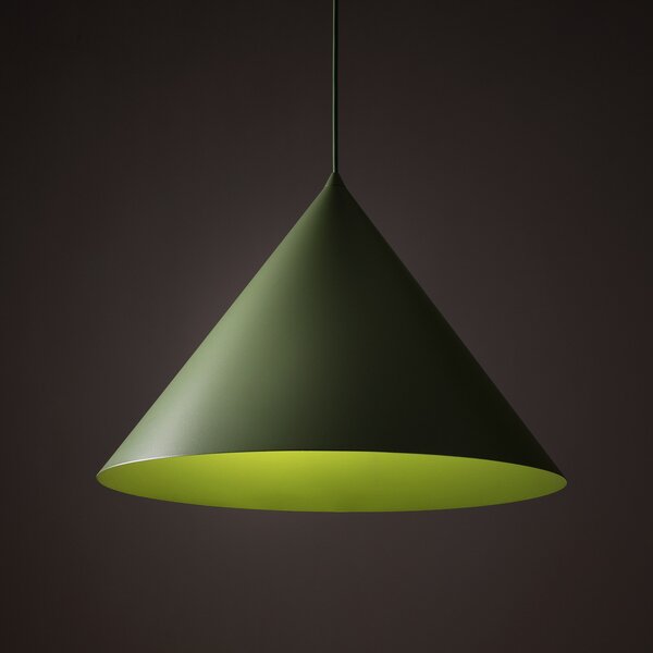 TK Lighting Viseća svjetiljka Cono, 1 žarulja, Ø 50 cm, zelena, E27, prigušiva, Zelena, Dnevni boravak/blagovaonica, Metal