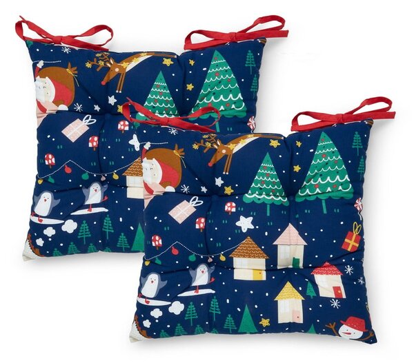 Jastuci za sjedenje u setu 2 kom s božićnim motivom 40x40 cm Santa's Christmas Wonderland – Catherine Lansfield