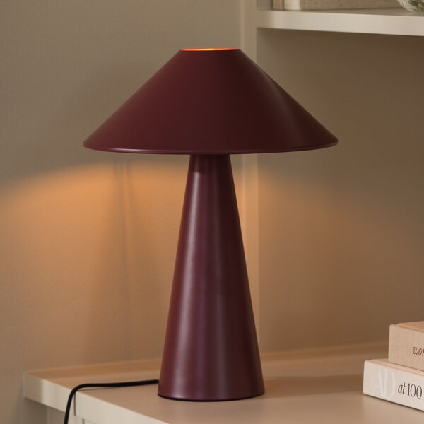 Globen Lighting Cannes stolna lampa, crvena, metalna, visina 40 cm, Crvena, Dnevni boravak/blagovaonica, Metal