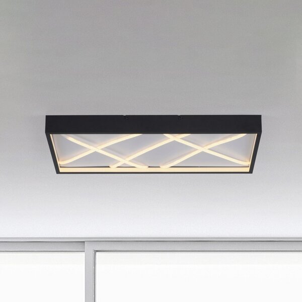 JUST LIGHT. GmbH Mikado LED stropna svjetiljka, 60 x 30 cm, crna, prigušiva, Crno, Dnevni boravak/blagovaonica, Metal