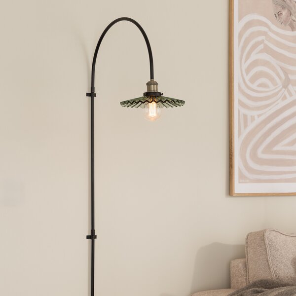 Globen Lighting Zidna lampa COBBLER, zelena, visina 150 cm, staklo, Crno, Dnevni boravak/blagovaonica, Staklo