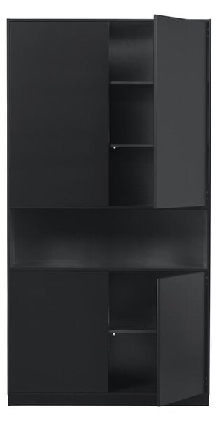 Crna modularna škrinja za pohranu od masivnog bora 110x210 cm Finca – WOOOD