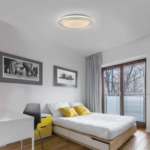 JUST LIGHT. GmbH Lago LED stropna svjetiljka Ø 49,3 cm CCT daljinski upravljač, prigušiva, Bijela, Dnevni boravak/blagovaonica, Metal