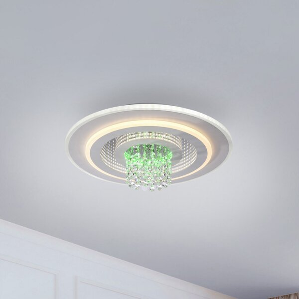 JUST LIGHT. GmbH Tolago RGB LED stropna svjetiljka, CCT, bijela, daljinski upravljač, prigušiva, Bijela, Dnevni boravak/blagovaonica, Metal