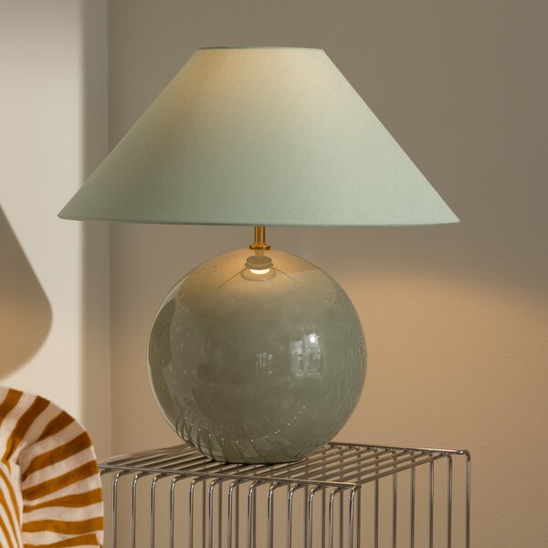 Globen Lighting IRIS stolna lampa, zelena, visina 45 cm, Zelena, Dnevni boravak/blagovaonica, Tkanina / tekstil
