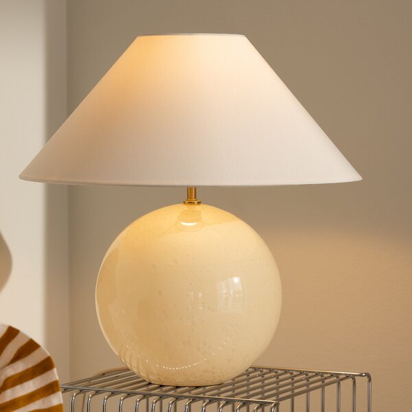 Globen Lighting Stolna lampa IRIS, krem, visina 45 cm, Bež, Dnevni boravak/blagovaonica, Tkanina / tekstil