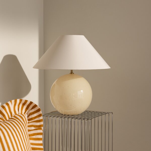 Globen Lighting Stolna lampa IRIS, krem, visina 45 cm, Bež, Dnevni boravak/blagovaonica, Tkanina / tekstil