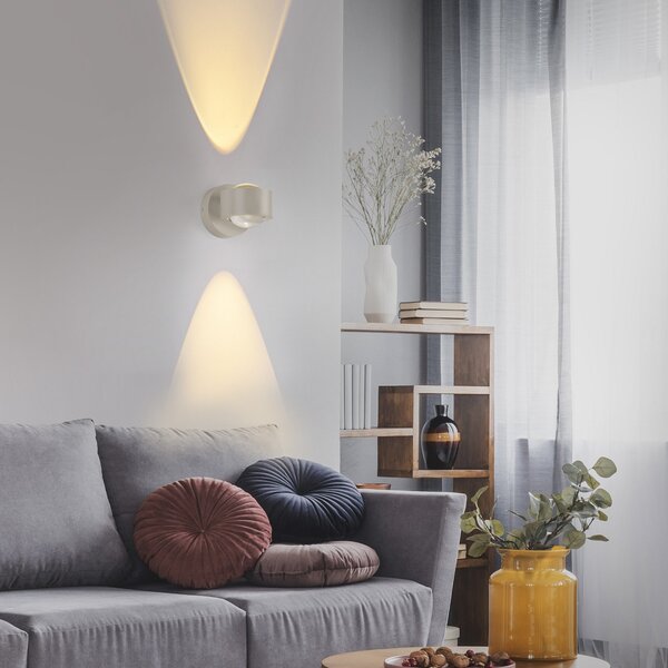 JUST LIGHT. GmbH Chia LED zidna svjetiljka na baterije, pijesak, željezo, 3000 K, prigušiva, Bež, Dnevni boravak/blagovaonica, Metal