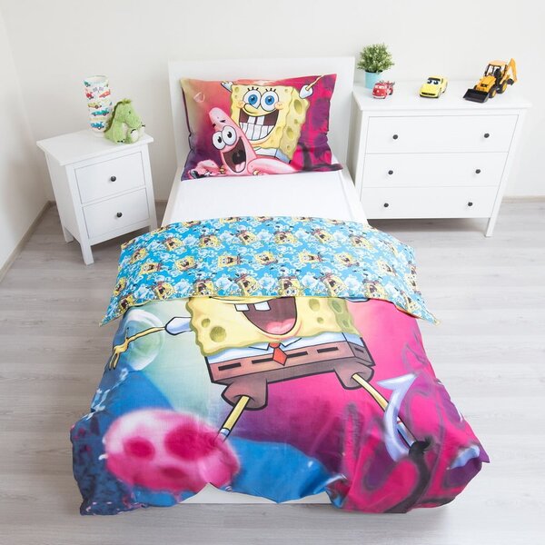Pamučna dječja posteljina za krevet za jednu osobu 140x200 cm Sponge Bob – Jerry Fabrics
