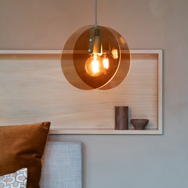 IT´S ABOUT ROMI IT'S Toledo viseća lampa, jantarne boje, Ø 25 cm, Smeđa / hrđa, spavaća soba, Staklo