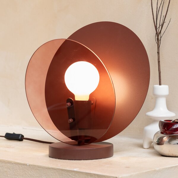 IT´S ABOUT ROMI IT'S Toledo stolna lampa, smeđa, visina 33 cm, Smeđa / hrđa, spavaća soba, Staklo