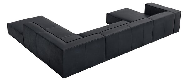 Tamno plava kožna kutna garnitura (s desnim kutom) Madame – Windsor & Co Sofas
