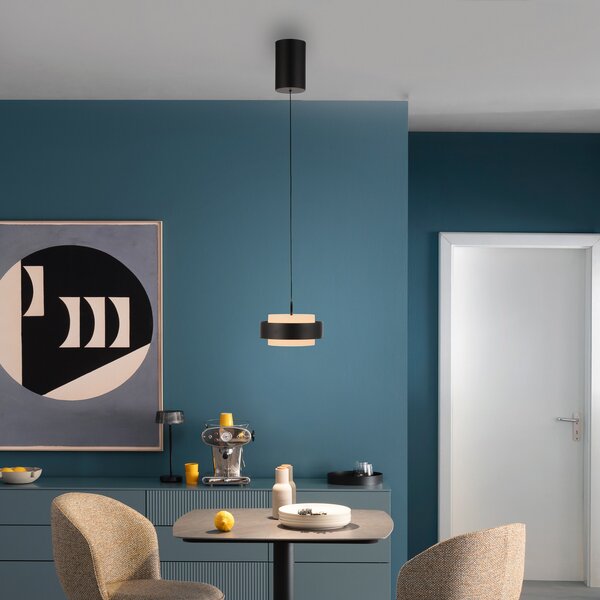 Schöner Wohnen SCHÖNER WOHNEN LED viseća lampa Elmo, crna, 1 žarulja, 3000 K, prigušiva, Crno, Dnevni boravak/blagovaonica, Metal