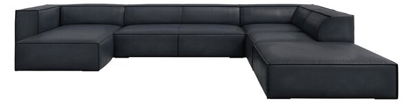 Tamno plava kožna kutna garnitura (s desnim kutom) Madame – Windsor & Co Sofas