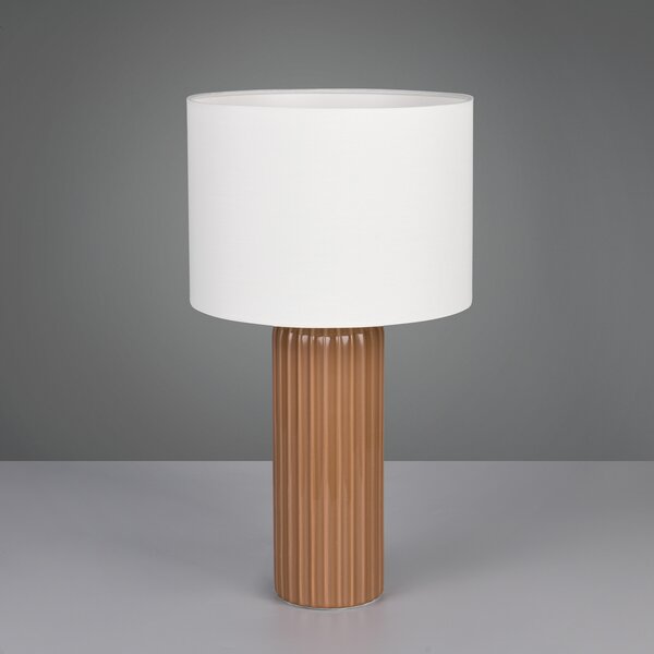 Reality Leuchten Stolna lampa Blair, visina 51 cm, moka, E27, keramička, Smeđa / hrđa, Dnevni boravak/blagovaonica, Keramika