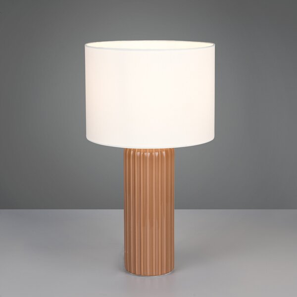 Reality Leuchten Stolna lampa Blair, visina 51 cm, moka, E27, keramička, Smeđa / hrđa, Dnevni boravak/blagovaonica, Keramika