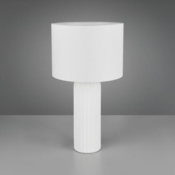Reality Leuchten Stolna lampa Blair, visina 51 cm, bijela, E27, keramička, Bijela, Dnevni boravak/blagovaonica, Keramika