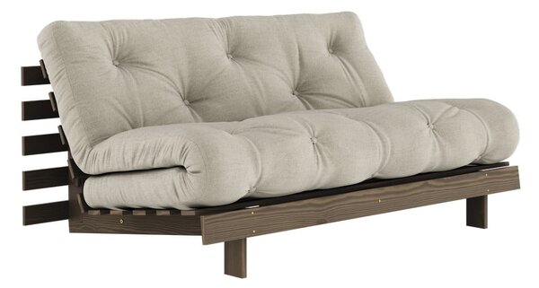 Sivo-bež lanena sklopiva sofa 160 cm Roots Carob – Karup Design