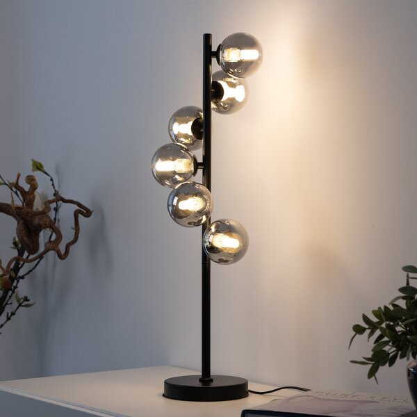 Schöner Wohnen SCHÖNER WOHNEN stolna lampa Dubai, dimljeno staklo, 6 žarulja, G9, Sivo, Dnevni boravak/blagovaonica, Staklo