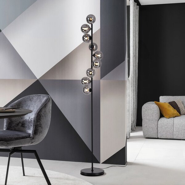 Schöner Wohnen SCHÖNER WOHNEN podna lampa Dubai, dimljeno staklo, 9 žarulja, G9, Sivo, Dnevni boravak/blagovaonica, Staklo