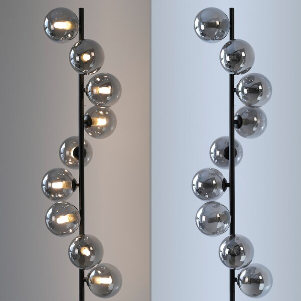 Schöner Wohnen SCHÖNER WOHNEN podna lampa Dubai, dimljeno staklo, 9 žarulja, G9, Sivo, Dnevni boravak/blagovaonica, Staklo
