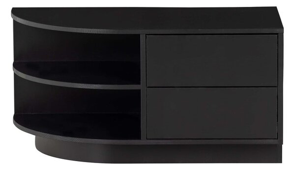 Crna modularna TV komoda od masivnog bora 78x40 cm Finca – WOOOD
