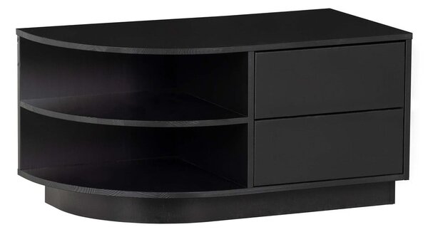 Crna modularna TV komoda od masivnog bora 78x40 cm Finca – WOOOD