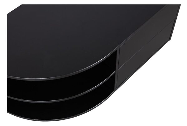 Crna modularna TV komoda od masivnog bora 78x40 cm Finca – WOOOD