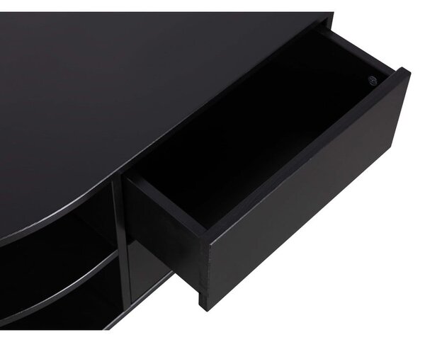Crna modularna TV komoda od masivnog bora 78x40 cm Finca – WOOOD