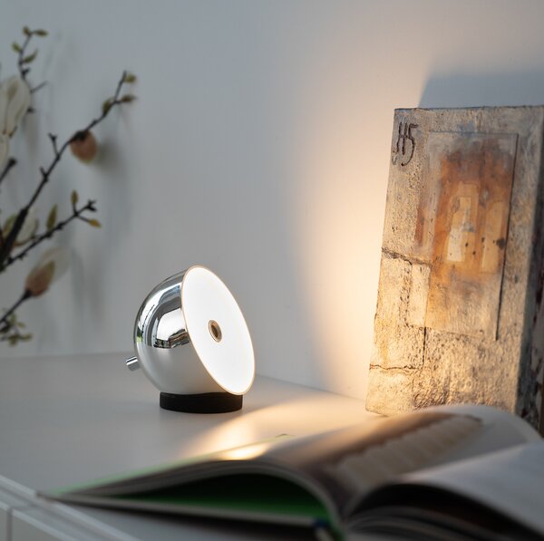 Schöner Wohnen SCHÖNER WOHNEN LED stolna lampa na baterije Belies, krom, IP54, prigušiva, Metalik, Dnevni boravak/blagovaonica, Metal