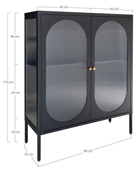 Crna metalna vitrina 90x110 cm Adelaide – House Nordic