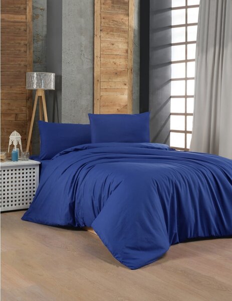 Tamno plava pamučna posteljina za bračni krevet 200x200 cm – Mijolnir