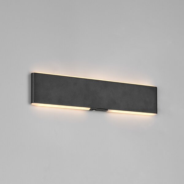 Trio Lighting Conchita LED zidna lampa na baterije, širine 32 cm, crna, metalna, prigušiva, Crno, Dnevni boravak/blagovaonica, Metal