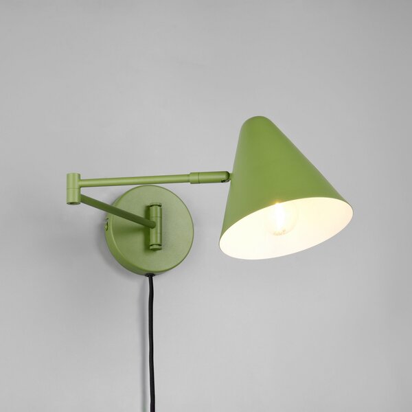 Trio Lighting Cosima zidna svjetiljka, zelena, projekcija 54 cm, metalna, Zelena, Dnevni boravak/blagovaonica, Metal