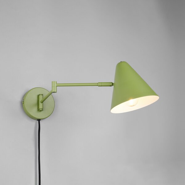 Trio Lighting Cosima zidna svjetiljka, zelena, projekcija 54 cm, metalna, Zelena, Dnevni boravak/blagovaonica, Metal