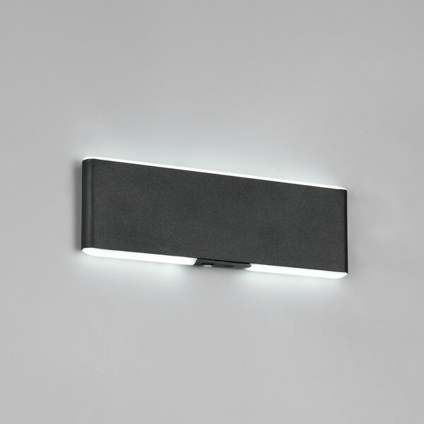 Trio Lighting Conchita LED zidna lampa na baterije, širine 22 cm, crna, metalna, prigušiva, Crno, Dnevni boravak/blagovaonica, Metal