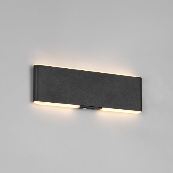 Trio Lighting Conchita LED zidna lampa na baterije, širine 22 cm, crna, metalna, prigušiva, Crno, Dnevni boravak/blagovaonica, Metal