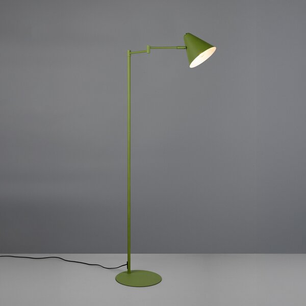 Trio Lighting Cosima podna lampa, zelena, visina 126 cm, metalna, Zelena, Dnevni boravak/blagovaonica, Metal