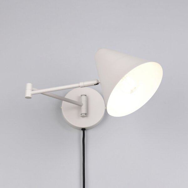 Trio Lighting Zidna svjetiljka Cosima, svijetlosiva, projekcija 54 cm, metalna, Sivo, Dnevni boravak/blagovaonica, Metal
