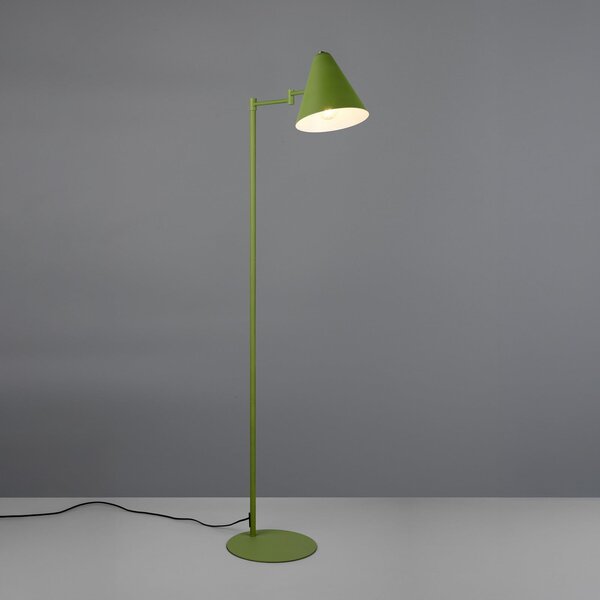 Trio Lighting Cosima podna lampa, zelena, visina 126 cm, metalna, Zelena, Dnevni boravak/blagovaonica, Metal